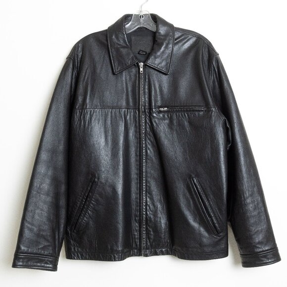 Coach 1941 Mens Black Leather Jacket Medium Classic Zip Up - Picture 1 of 16